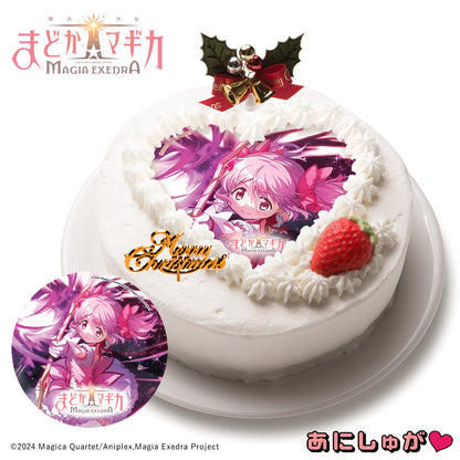 「魔法少女まどか☆マギカ Magia Exedra」2025年クリスマスケーキ(特典152mmデカ缶バッジ付き) 鹿目まどか