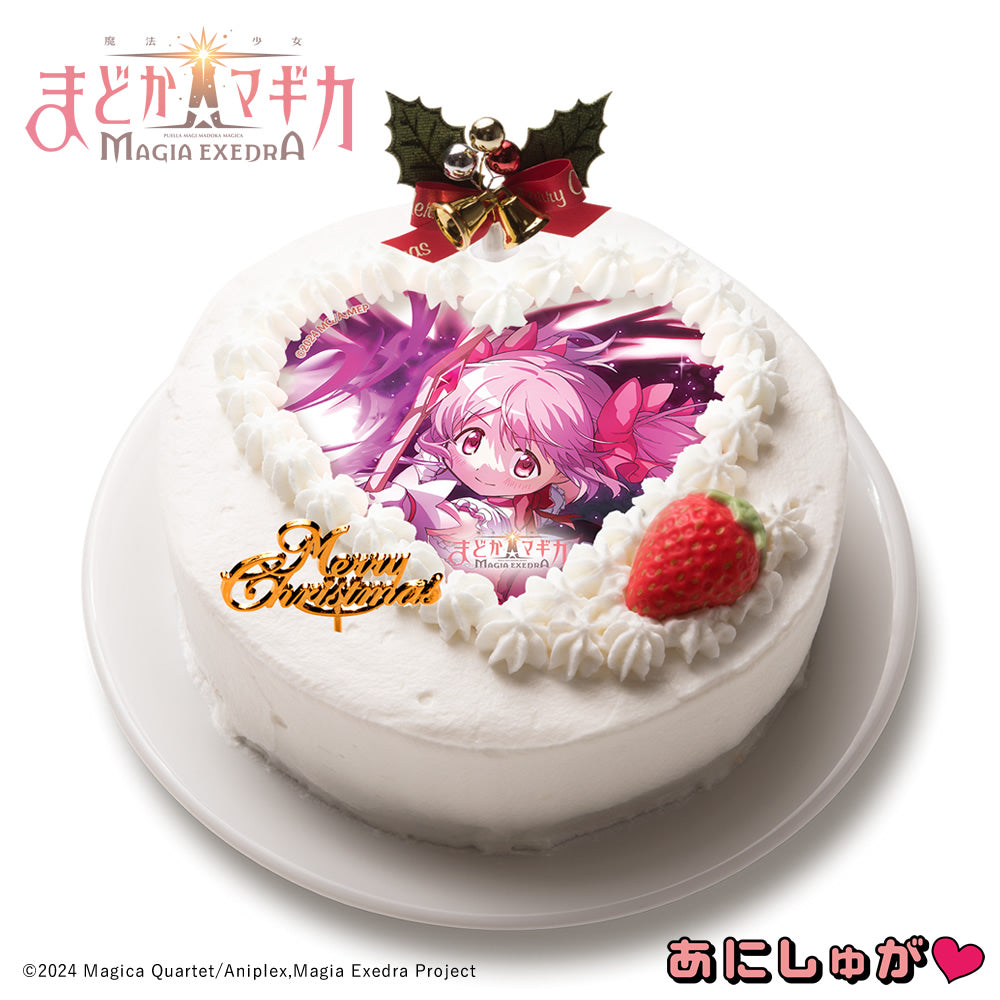「魔法少女まどか☆マギカ Magia Exedra」2025年クリスマスケーキ(特典152mmデカ缶バッジ付き) 鹿目まどか