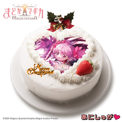 「魔法少女まどか☆マギカ Magia Exedra」2025年クリスマスケーキ(特典152mmデカ缶バッジ付き) 鹿目まどか