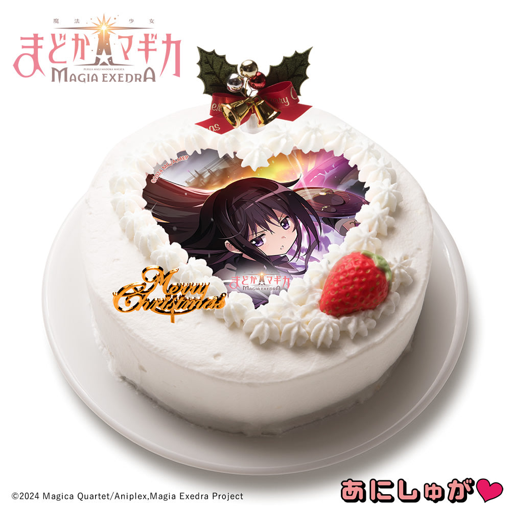 「魔法少女まどか☆マギカ Magia Exedra」2025年クリスマスケーキ(特典152mmデカ缶バッジ付き) 暁美ほむら