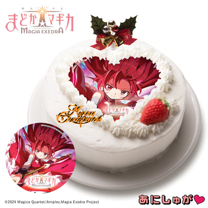 「魔法少女まどか☆マギカ Magia Exedra」2025年クリスマスケーキ(特典152mmデカ缶バッジ付き) 佐倉杏子