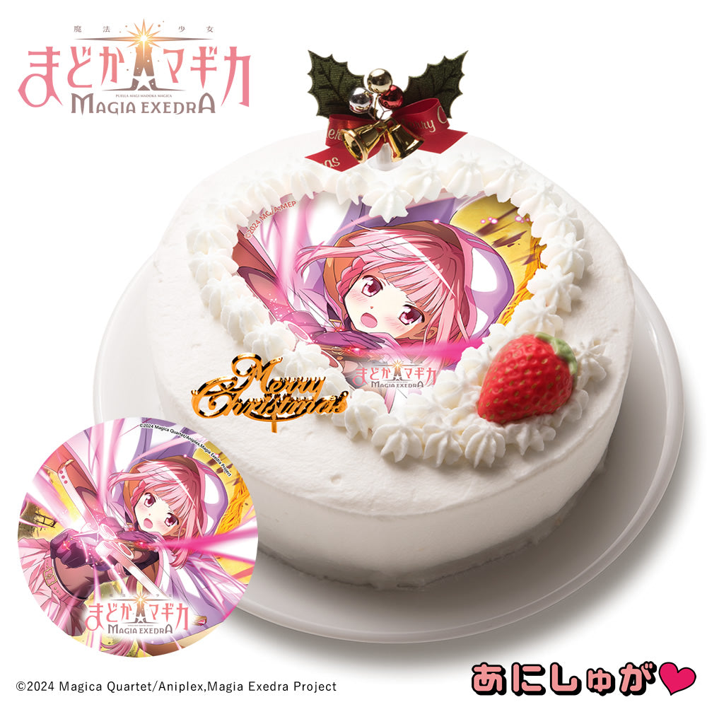 「魔法少女まどか☆マギカ Magia Exedra」2025年クリスマスケーキ(特典152mmデカ缶バッジ付き) 環いろは