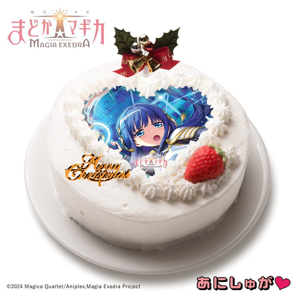 「魔法少女まどか☆マギカ Magia Exedra」2025年クリスマスケーキ(特典152mmデカ缶バッジ付き) 七海やちよ