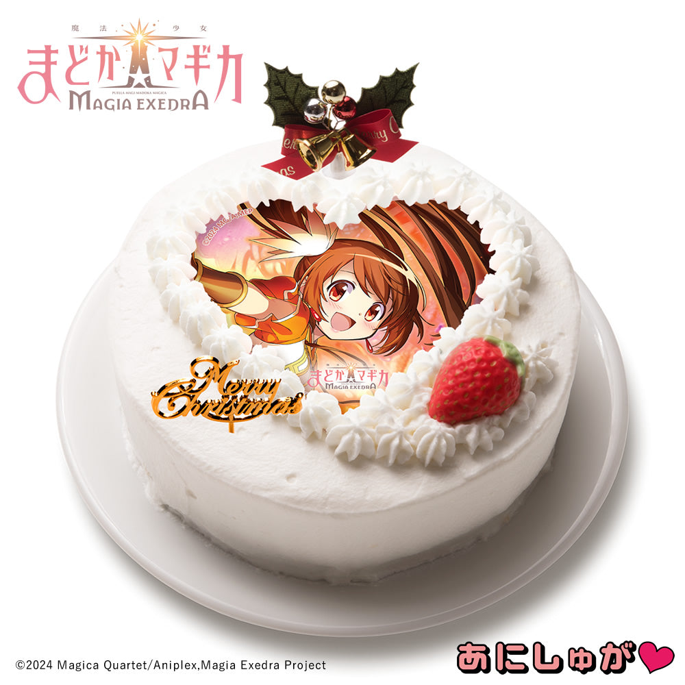 「魔法少女まどか☆マギカ Magia Exedra」2025年クリスマスケーキ(特典152mmデカ缶バッジ付き) 由比鶴乃