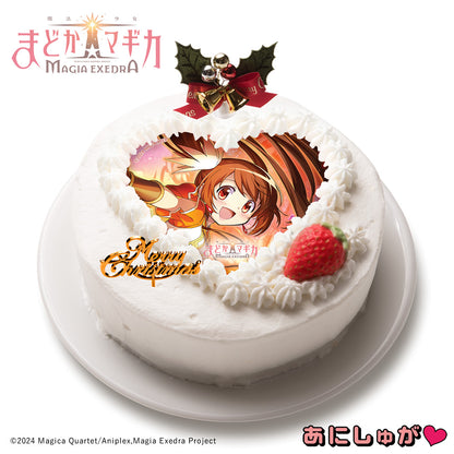 「魔法少女まどか☆マギカ Magia Exedra」2025年クリスマスケーキ(特典152mmデカ缶バッジ付き) 由比鶴乃