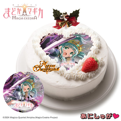 「魔法少女まどか☆マギカ Magia Exedra」2025年クリスマスケーキ(特典152mmデカ缶バッジ付き) 二葉さな