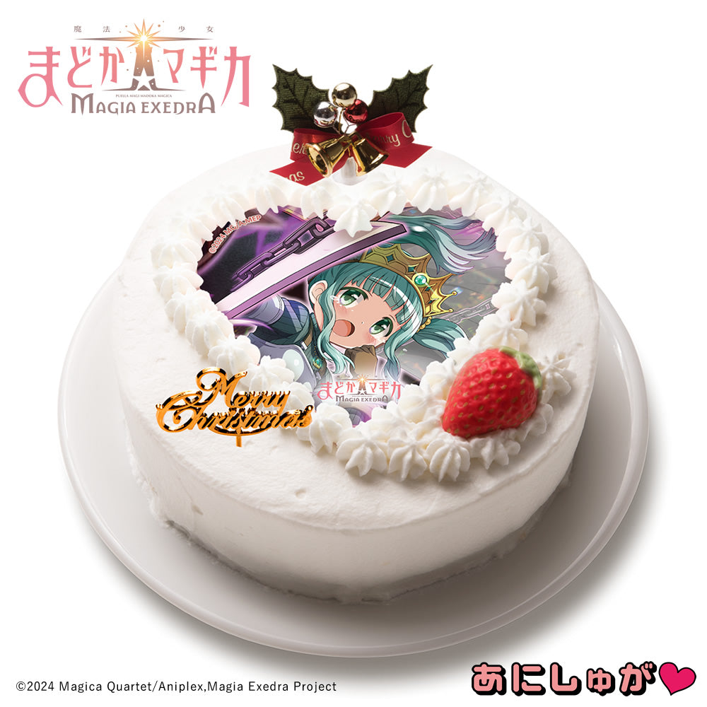 「魔法少女まどか☆マギカ Magia Exedra」2025年クリスマスケーキ(特典152mmデカ缶バッジ付き) 二葉さな