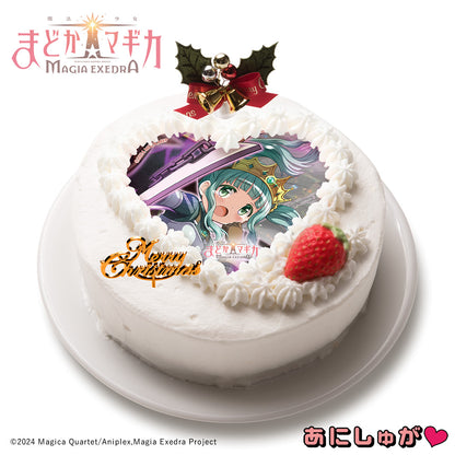「魔法少女まどか☆マギカ Magia Exedra」2025年クリスマスケーキ(特典152mmデカ缶バッジ付き) 二葉さな