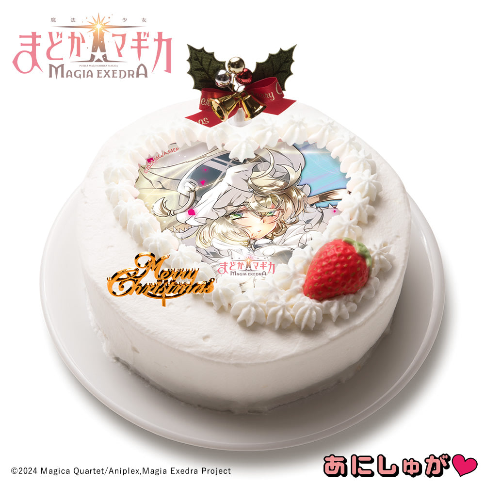「魔法少女まどか☆マギカ Magia Exedra」2025年クリスマスケーキ(特典152mmデカ缶バッジ付き) 美国織莉子